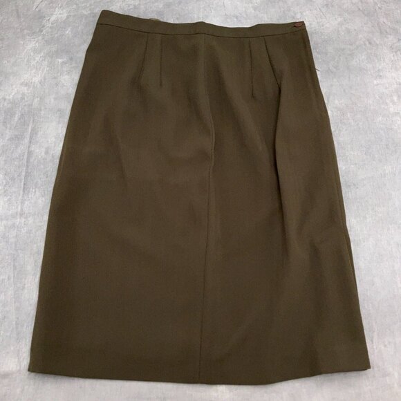 Travis Ayers Skirt Suit Women 12 30W x 24.5L Brown Floral Scarf Woven Poly - Picture 11 of 16